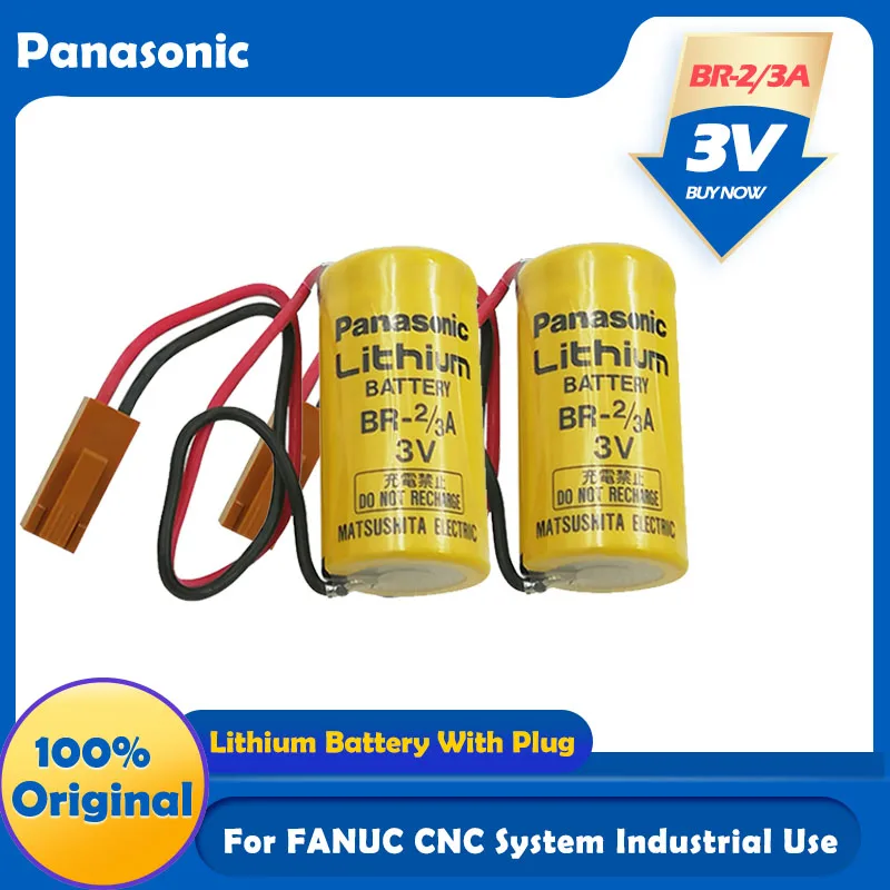 2 шт. новый оригинальный Panasonic BR 2/3A с коричневой вилкой 3 в 1200 мАч PLC Li Ion батареи для