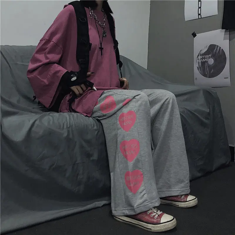 

MINGLIUSILI Korean Style Wide Leg Pants Women Spring 2021 Fashion High Waist Pring Trousers Vintage Loose Casual Joggers Women