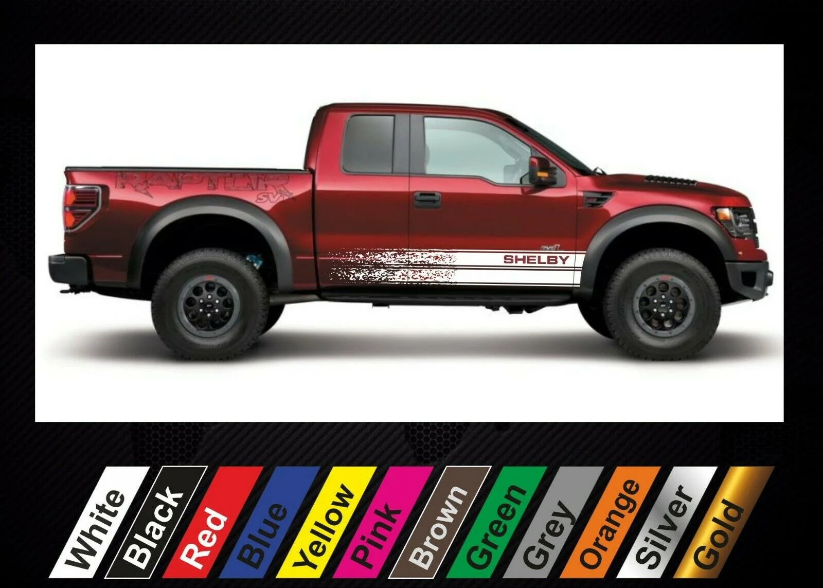 

Для x2 наклеек Ford f-150 raptor графика двухсторонняя полоса наклейка #11