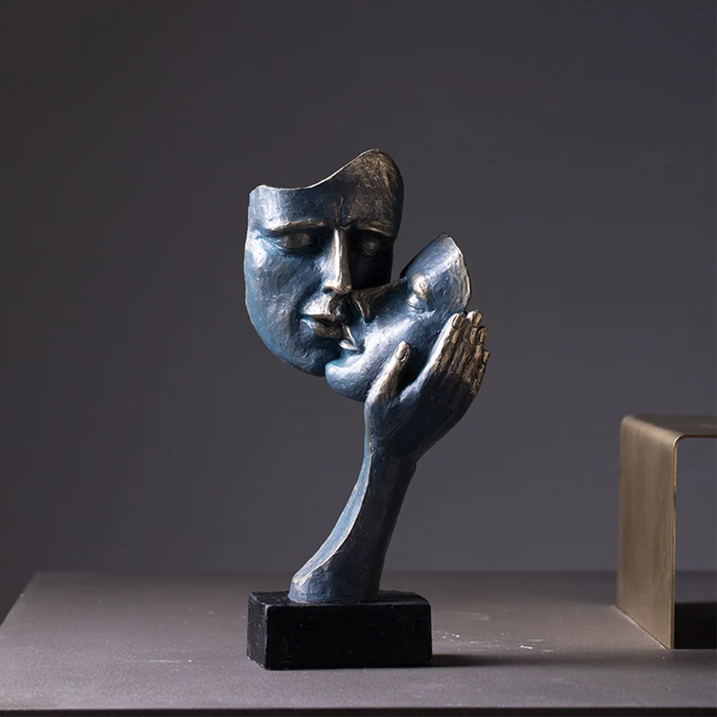 

Abstract Face Bookshelf Piano Figurines Statue Home Office Decor Ornament