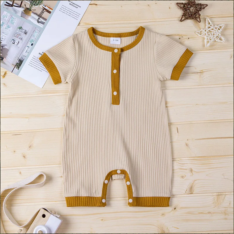 

High quality Baby romper newborn baby boy clothes Kids Short sleeve knitting cotton boys Clothes Baby girls romper