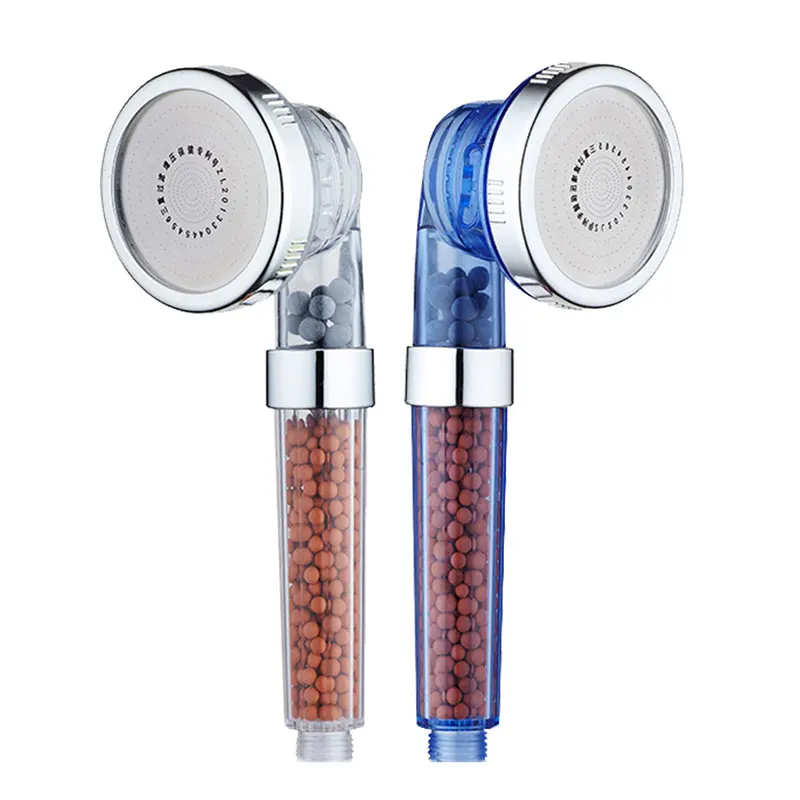 

Shower Head Adjustable Temperature Control Three-Color Anion Hand Held Bath Filter Bathroom Accessories SPA Nozzle 2019 NEW