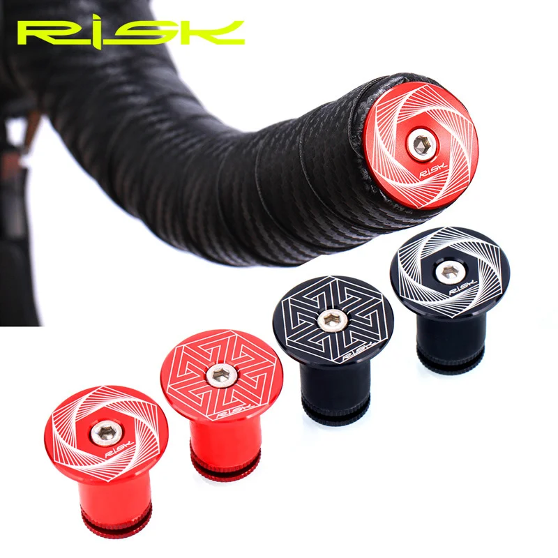 

RISK 1Pair Bike Handle Bar Plug Cycling Accessories for MTB Road Bike Foldable Bike Aluminum Bicycle Grip Handlebar Ends Cap