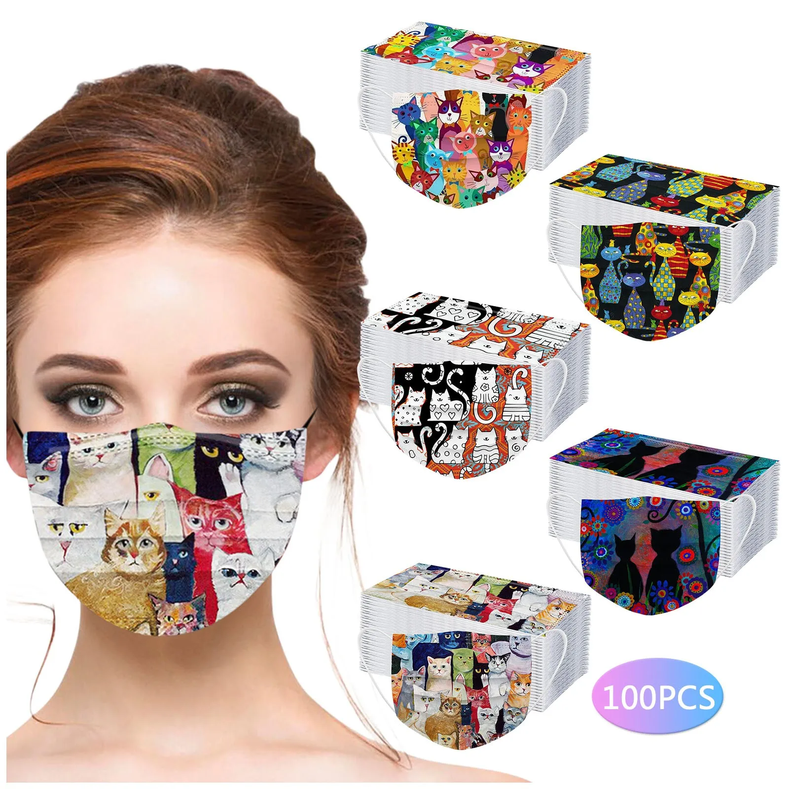 

Маска одноразовая 3-слойная для взрослых, 100 шт.