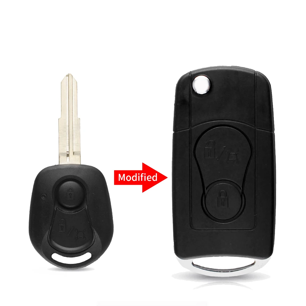 Modified Key Dandkey 2 кнопки флип складной чехол для дистанционного ключа от машины для Ssangyong Actyon SUV Kyron Rexton ключ оболочки Fob Uncut Blade чехол Крышка - Цвет: Modified Key