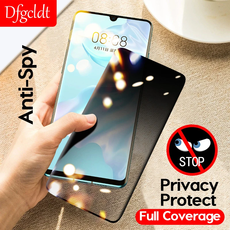 Антишпионское закаленное стекло для Huawei P30 P20 Lite Pro защита экрана с открытым