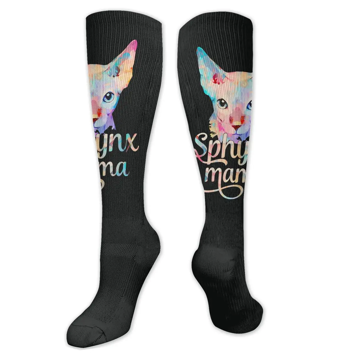 

Sphynx Cat Mom Compression Socks For Women Men Plus Size Wide Calf For Nurses Running Athletic