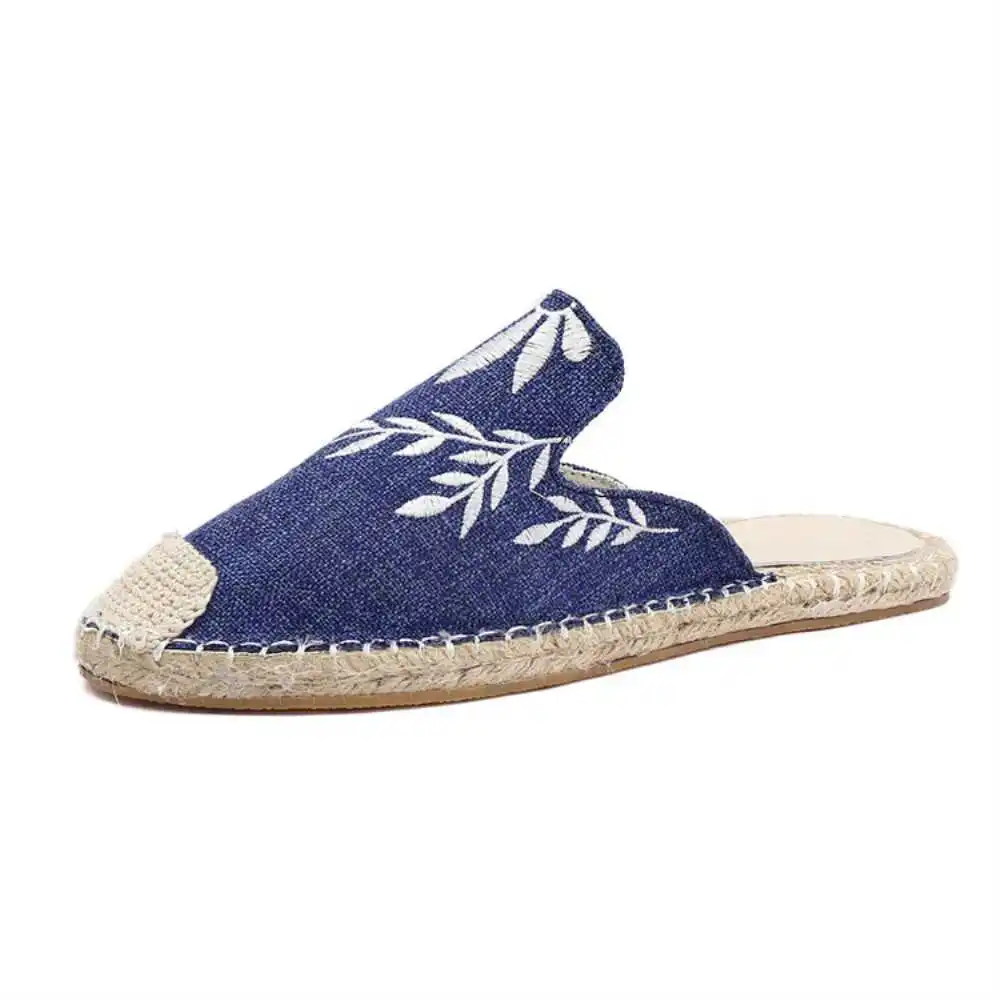 

Ladies Fisherman Style Slipper Straw Bottom Closed-toe Scuff Travel Slide for Women z937