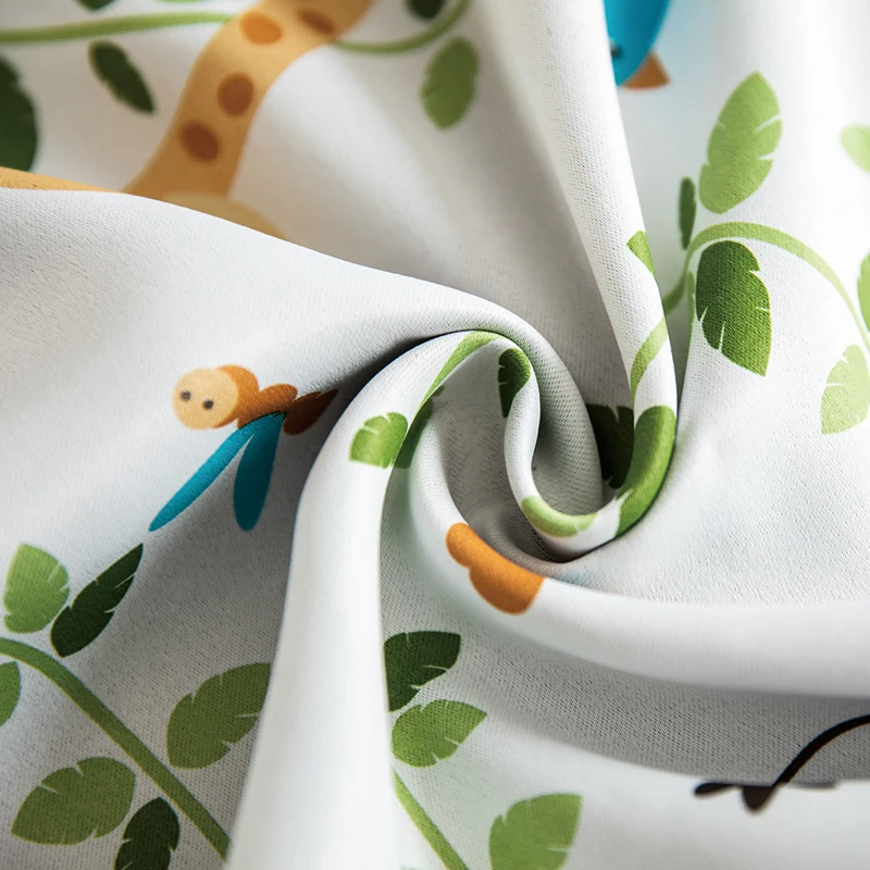 

Customizable Simple Modern Children Curtains Nordic Lovely Cartoon Animals Curtains for Living Dining Room Bedroom JK242Z