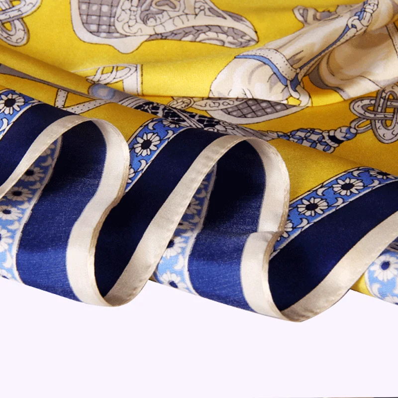 Женский 100% шелковый шарф квадратный бренд 2020 шали и накидки для дам винтажные