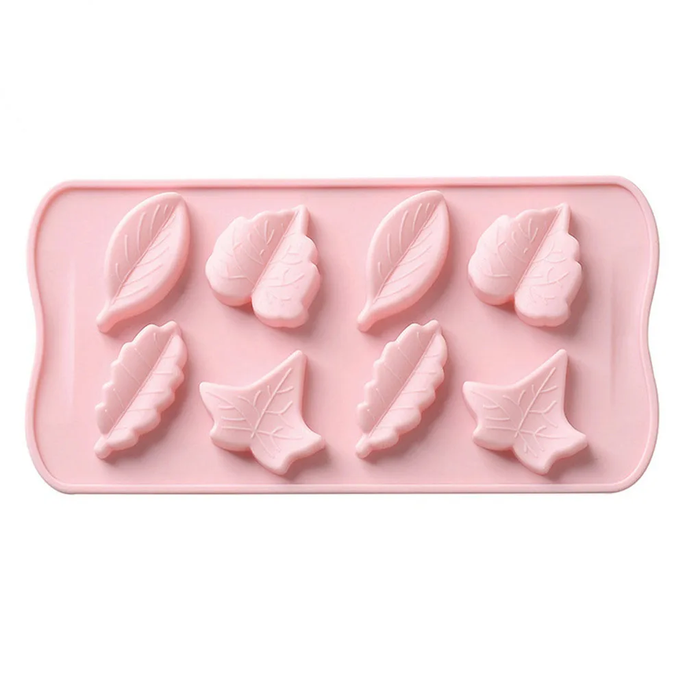 

8 Grid Leaves Shape Silicone Chocolate Mold Food Grade Fondant Cakes Decorating Tools DIY Candy Pastry Molds Kitchen Accessories