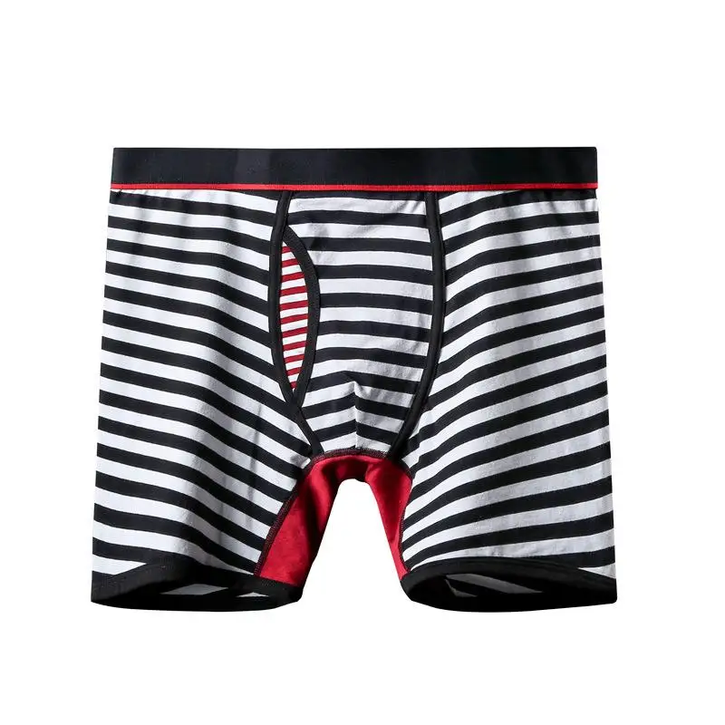 

2Pcs/lot Cotton Stripes Long Mens Boxer Shorts Male Underwear Boxers Homme Boxershorts Underpants Man Cuecas Panties