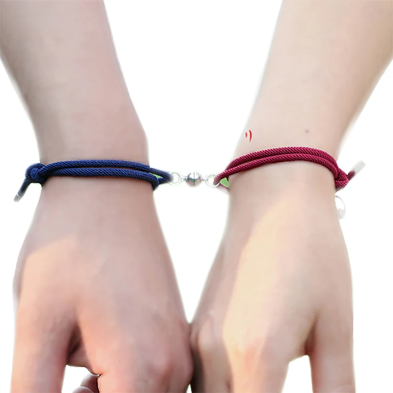

1Pair Magnetic Couple Bracelets Rope Braided Chinese Idioms Eachother Lover Jewelry Bracelet