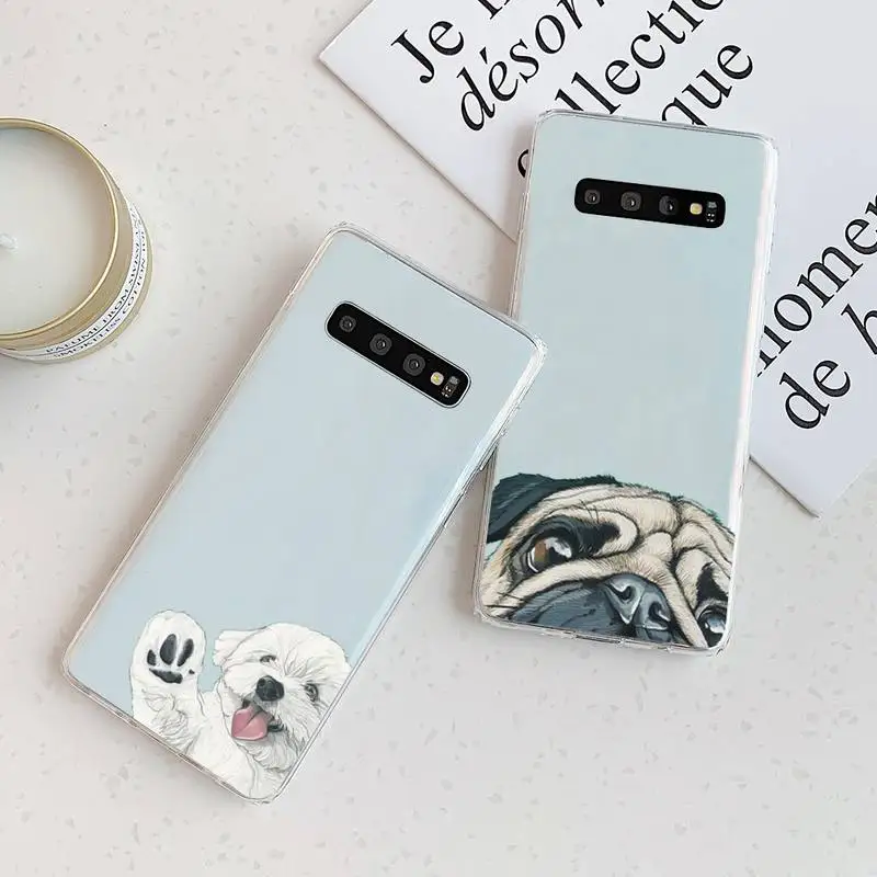 

Pug Dog French Bulldog Phone Case Transparent For Samsung Galaxy A S 7 8 11 21 50 30 81 51 90 5G 20 E Ultra M60S