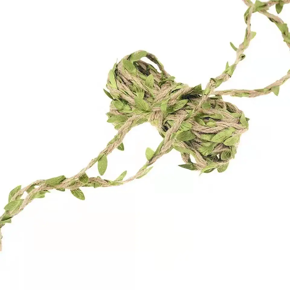 2 м DIY моделирование ткачество листья из пеньковой веревки на свадьбу день