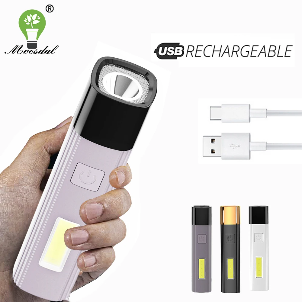 

Суперъяркий светодиодный мини-фонарик с USB-зарядкой и 5 уровнями освещения, ежедневная переноска, Ночная езда, патруль, пеший туризм, кемпинг