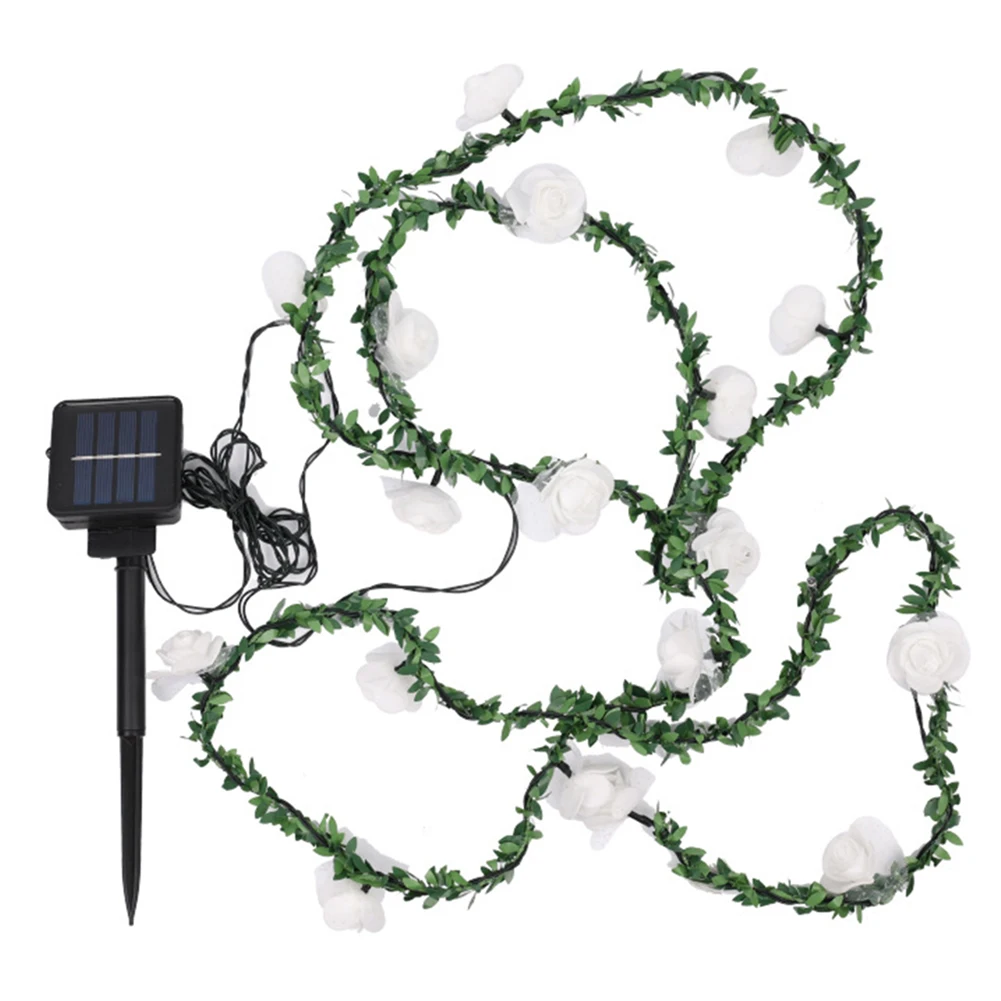 

Simulation Green Vine Rose Flower LED Fairy String Lights Garland Lights for Wedding Valentine Party Decoration