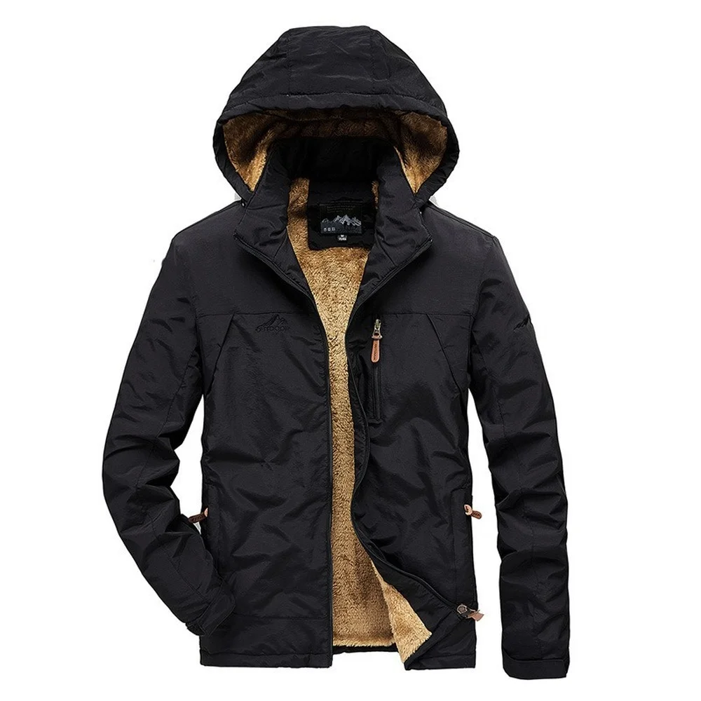 ZOGAA Autumn and winter new style plus velvet jacket men's casual outdoor hoodable quick-drying jacket cotton jacket