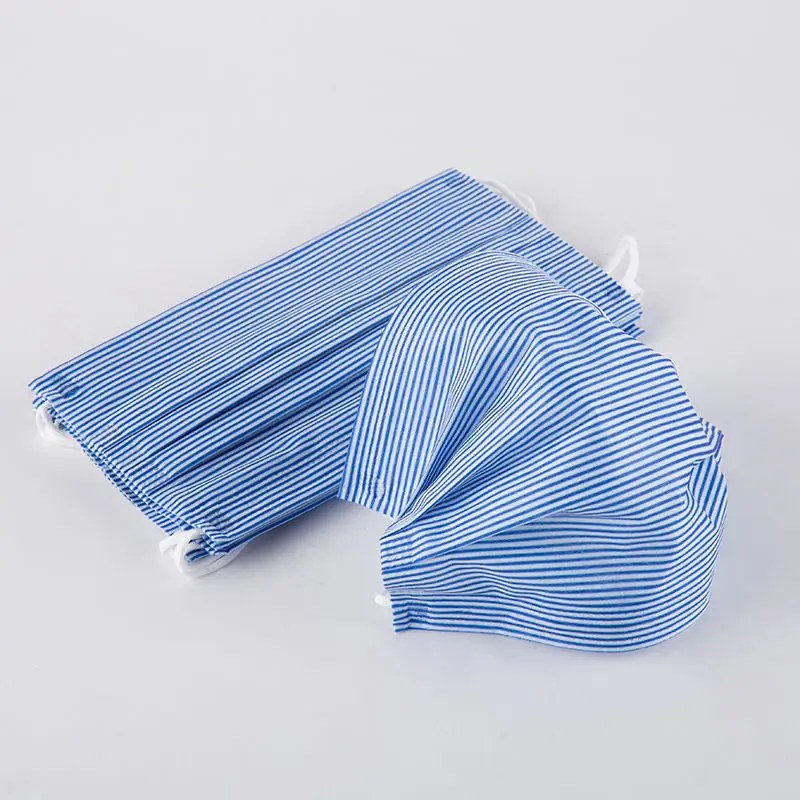 

100Pcs Blue Strips Masks Mascararillas PM 2.5 Protective Non-Woven 4-Layer Disposable Fashion Face Mouth Masks for Male Female