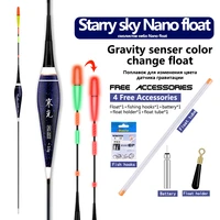 1piece gravity sensor color change float1 cr425 battery1 float holder1 float tube1 bag fishing hooks luminous buoy tackle