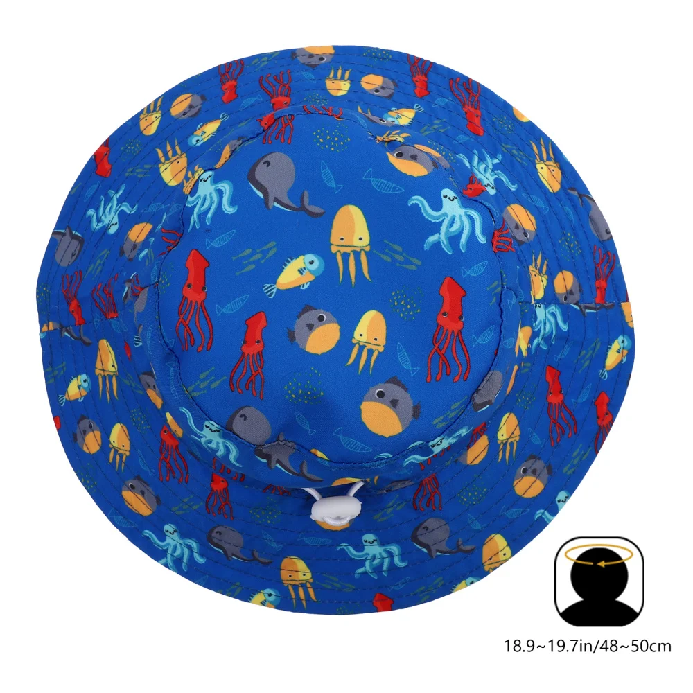 

Sun Protection Hat Boys Girls Beach Hat UV Protection Cap with Chin Strap