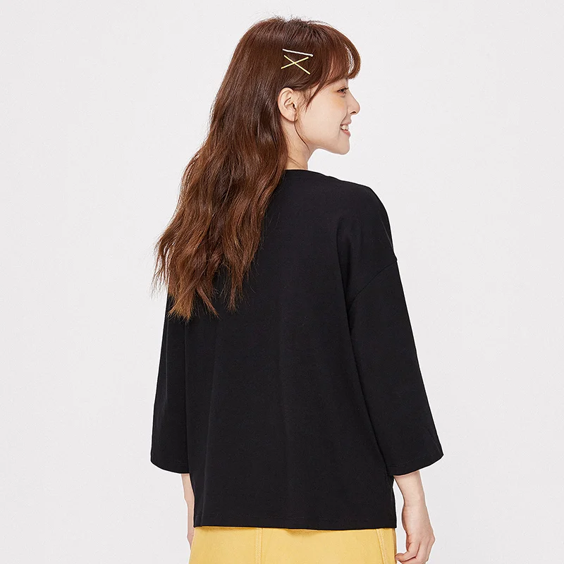 

Long sleeve T-shirts women 2020 autumn new embroidery loose cotton girl Korean trend bottoming t shirt woman clothes