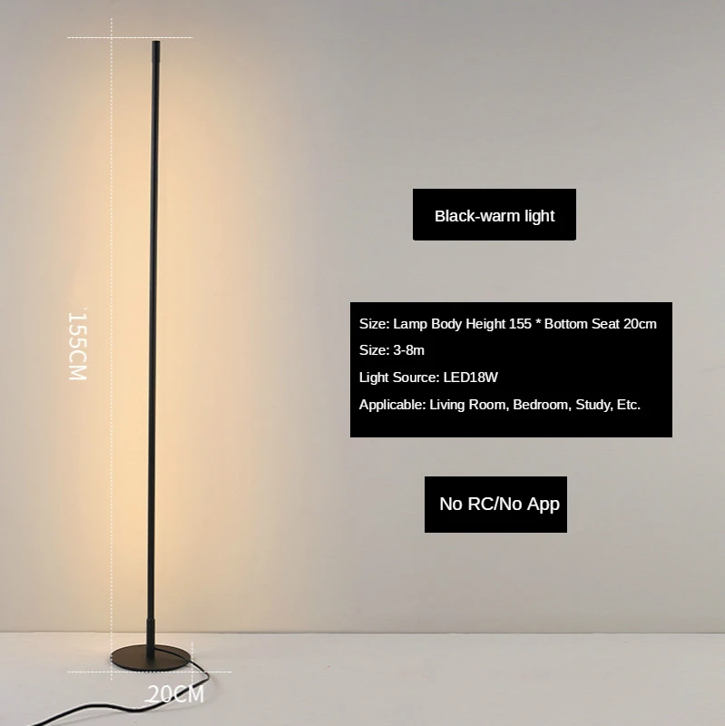 

standing lamp Bedroom Floor Lamp Modern Line Floor Lamp Creative 1.55M Living Room Bedroom Decorative Column Light XiaoFan