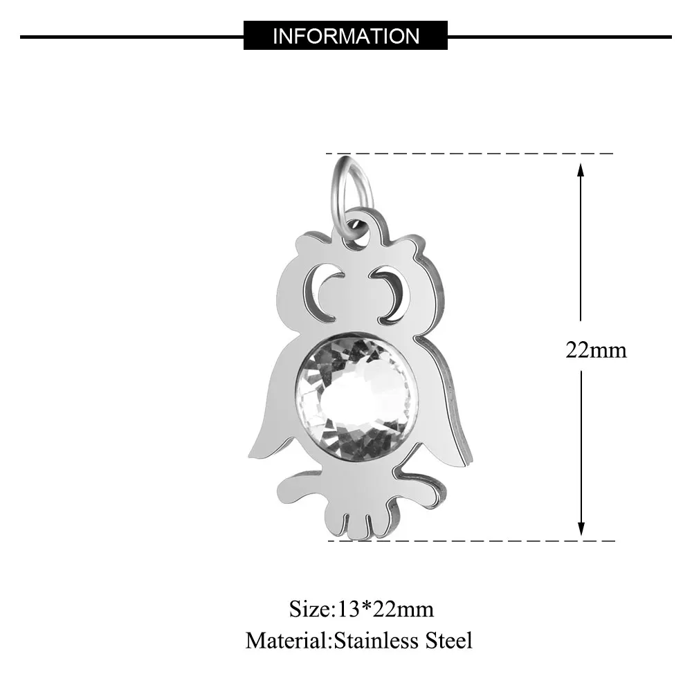 5 шт. Humming Bird Night Owl Bird Charm нержавеющая сталь ювелирные подвески для самостоятельного изготовления полированные никогда не тускнеют - Окраска металла: T579D-1x5