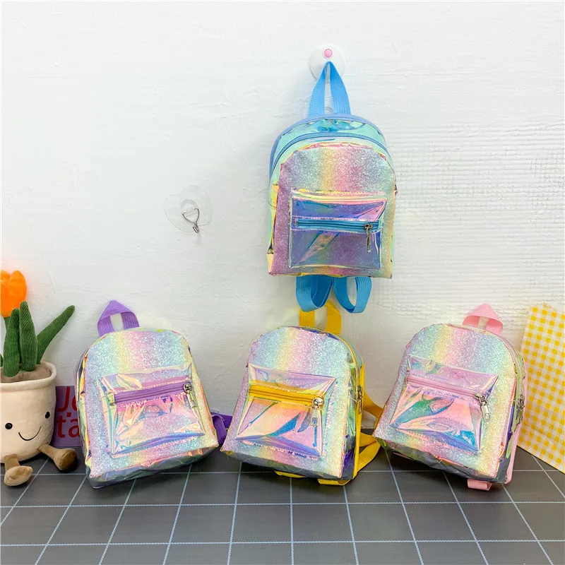 

KoreanVersion ofTheNew2021Children's Bag Kindergarten BackpackChildlikeCute PersonalityLaserTransparentBackpack StudentSchoolBag