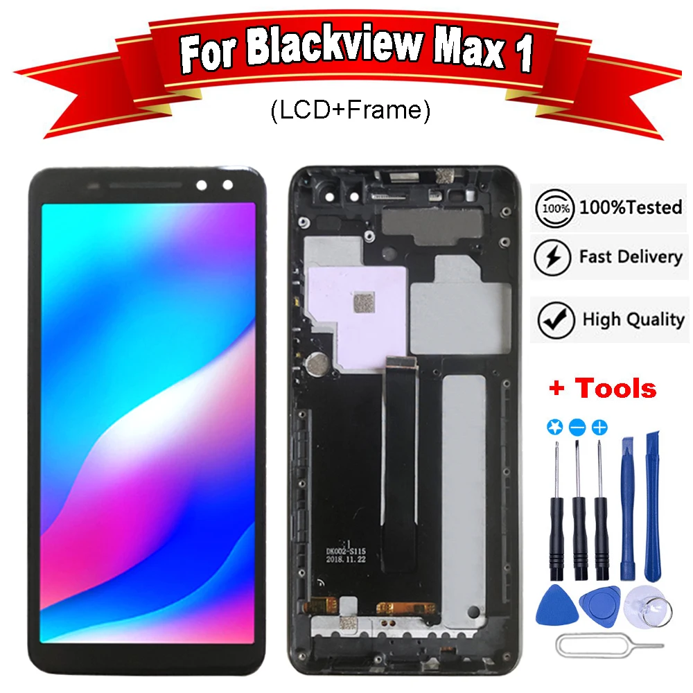 ЖК дисплей для Blackview Max 1 + сенсорный экран 6 01 дюйма с рамкой в сборе сменный Max1