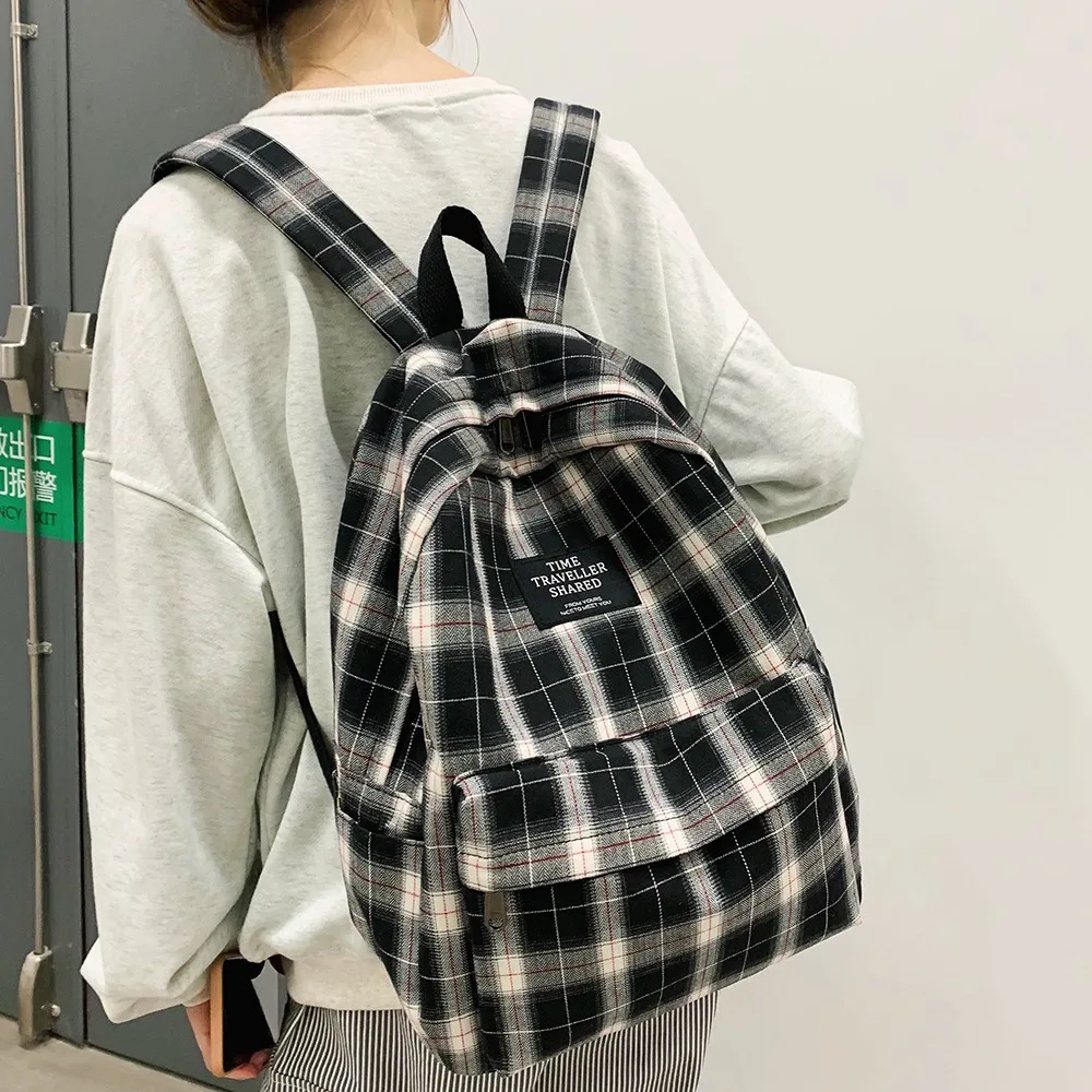 2022 женский рюкзак студенческие школьные рюкзаки в клетку сумки для девочек