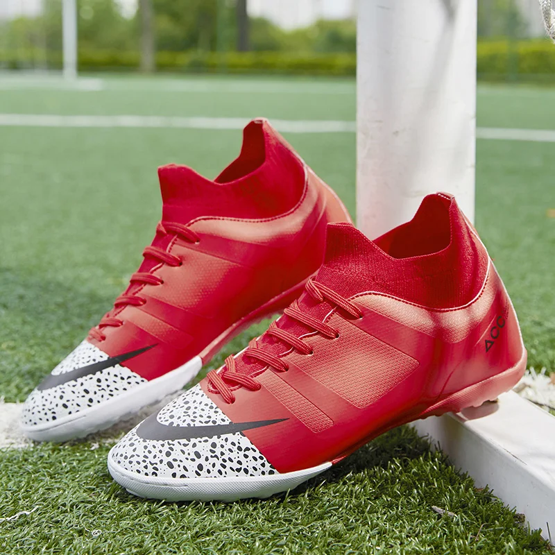 New Professional Blue Football Futsal Shoes Men Society Soccer Cleats Mens Football Boots Flat Turf Soccer Shoes Training Man