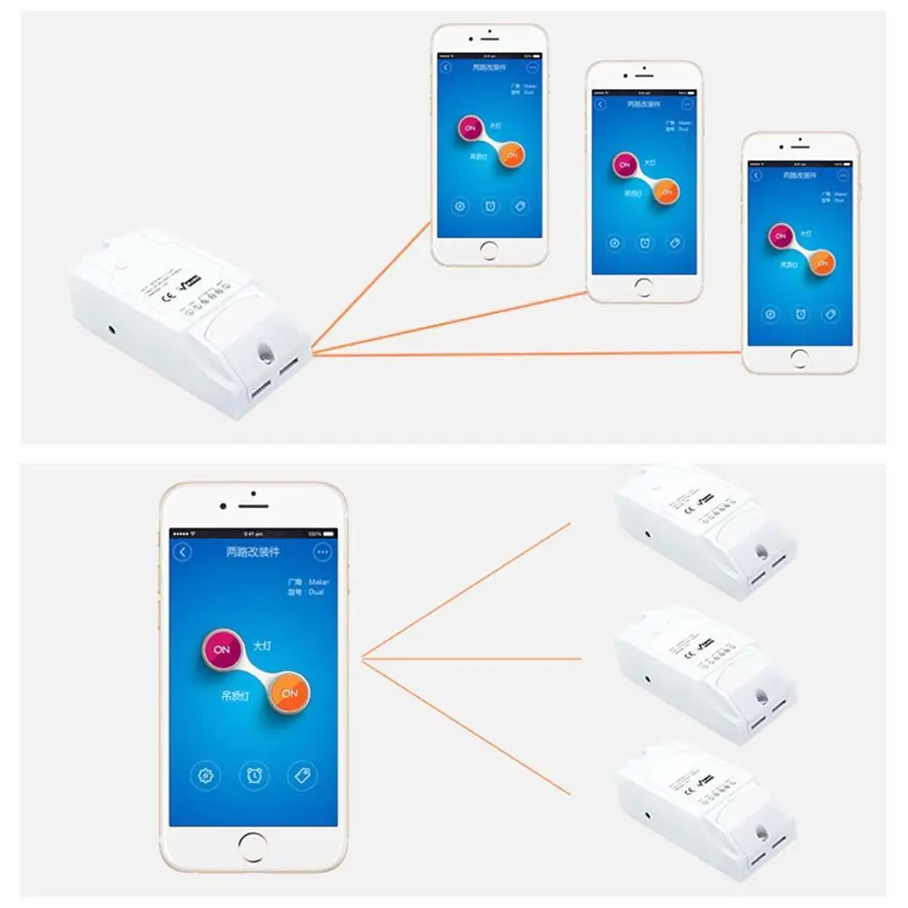 Sonoff двойной домашней автоматизации беспроводной WiFi умный переключатель 10A