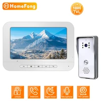 homefong video door phone home intercom 1000 tvl night vision camera 7 inch white screen doorbell entry security system