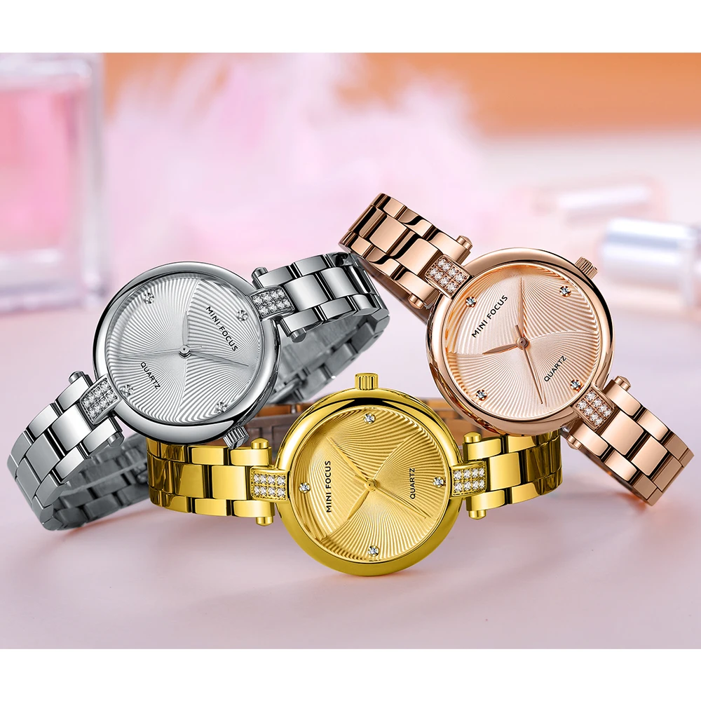 MINI FOCUS Brand Luxury Ladies Watch For Women Gold Stainless Steel Fashion Reloj Mujer Montre Femme Relogio Feminino Waterproof enlarge