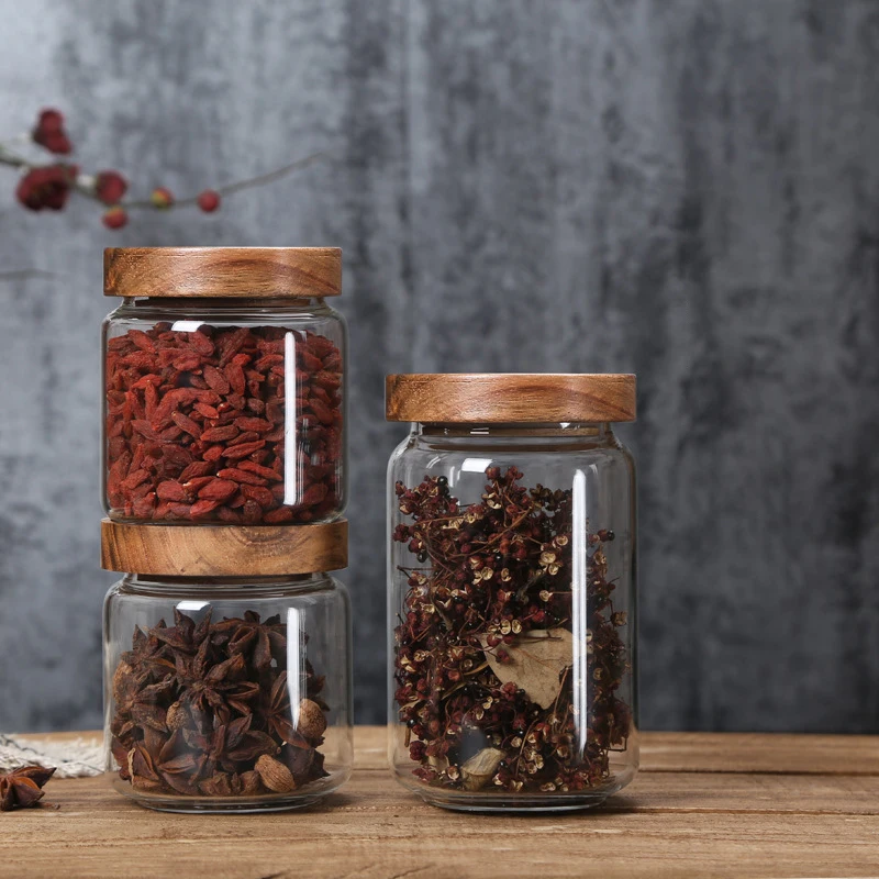 Бытовая банка для бутылок стеклянные чайные банки круглая крышка кофе