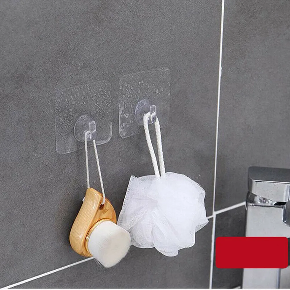 

10Pcs Transparent Wall Hook Punch-free Self Adhesive Wall Hangers Suction Heavy Load Rack Or Home Kitchen Bathroom Accessories