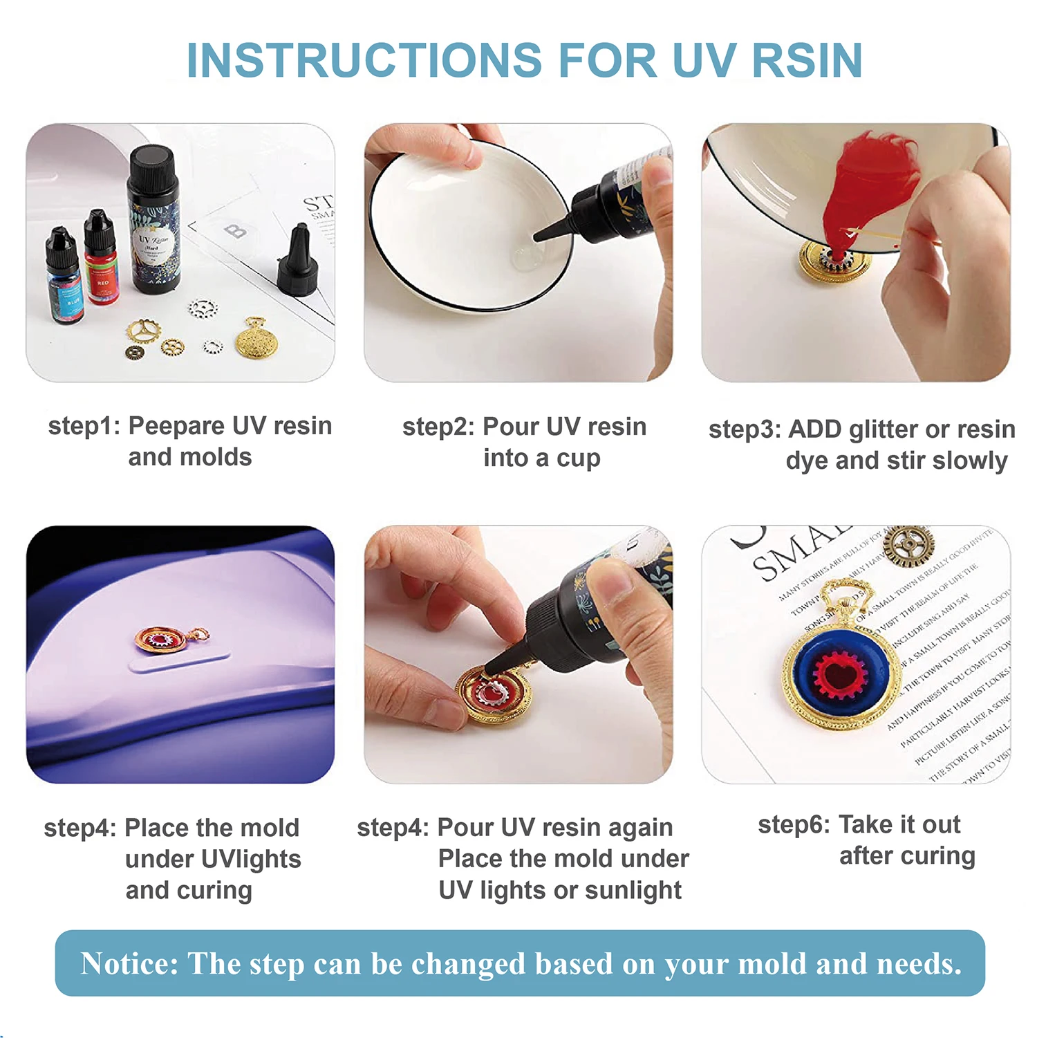

Epoxy UV Resin Clear Hard,10/15/25/60/100/200g Gel Curing Quick-Drying Non-Toxic for Jewelry Making,Resin Casting & Coating