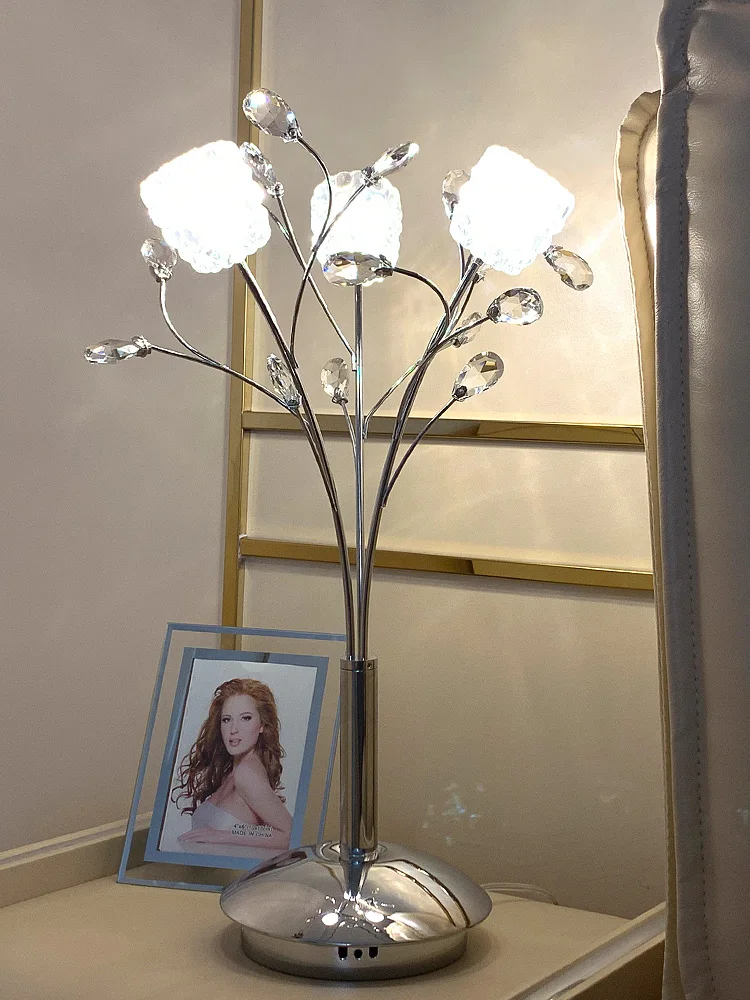 3 heads dining room crystal table lamp led Abajur art Salon Led desk light G4 star luce restaurant standing | Лампы и освещение