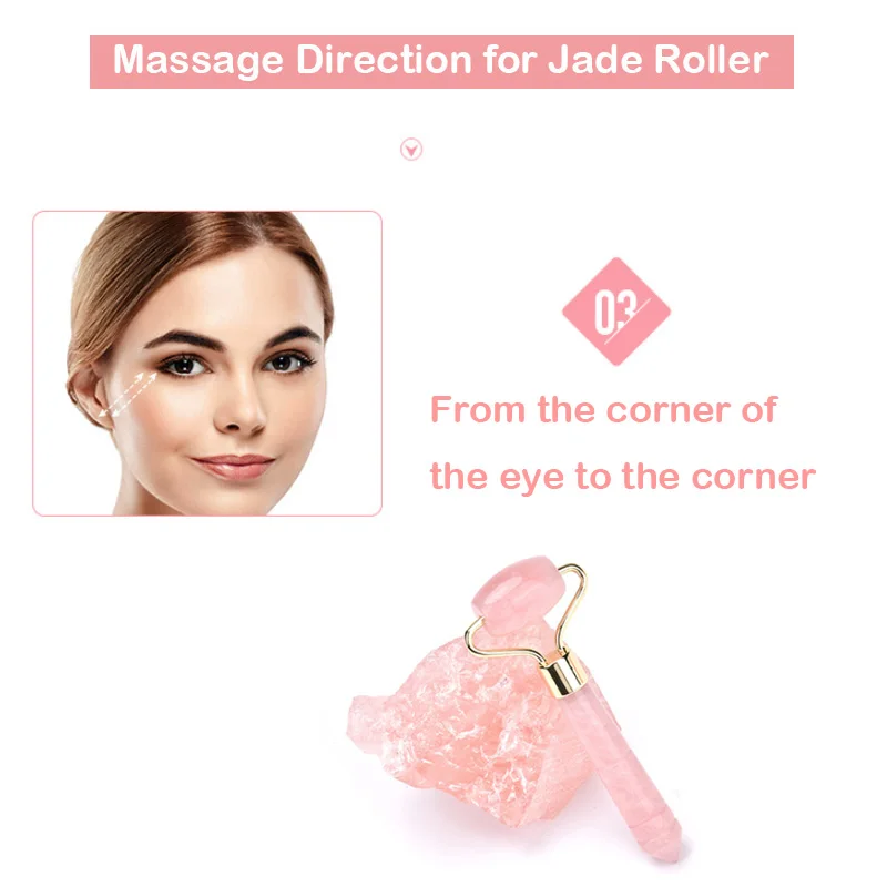 Мини-массажер из розового кварца Нефритовый портативный инструмент лифтинга