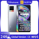 Зарядное устройство realme 8, глобальная версия, мобильный телефон, 64-мегапиксельная четырехъядерная камера мАч, 30 Вт, 5000 дюйма, поддержка быстрой зарядки Super AMOLED, Helio G95, обновление OTA, NFC, 6,4