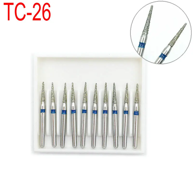 10 шт./бокс зубные алмазные Буры для зубов высокоскоростных ручных инструментов