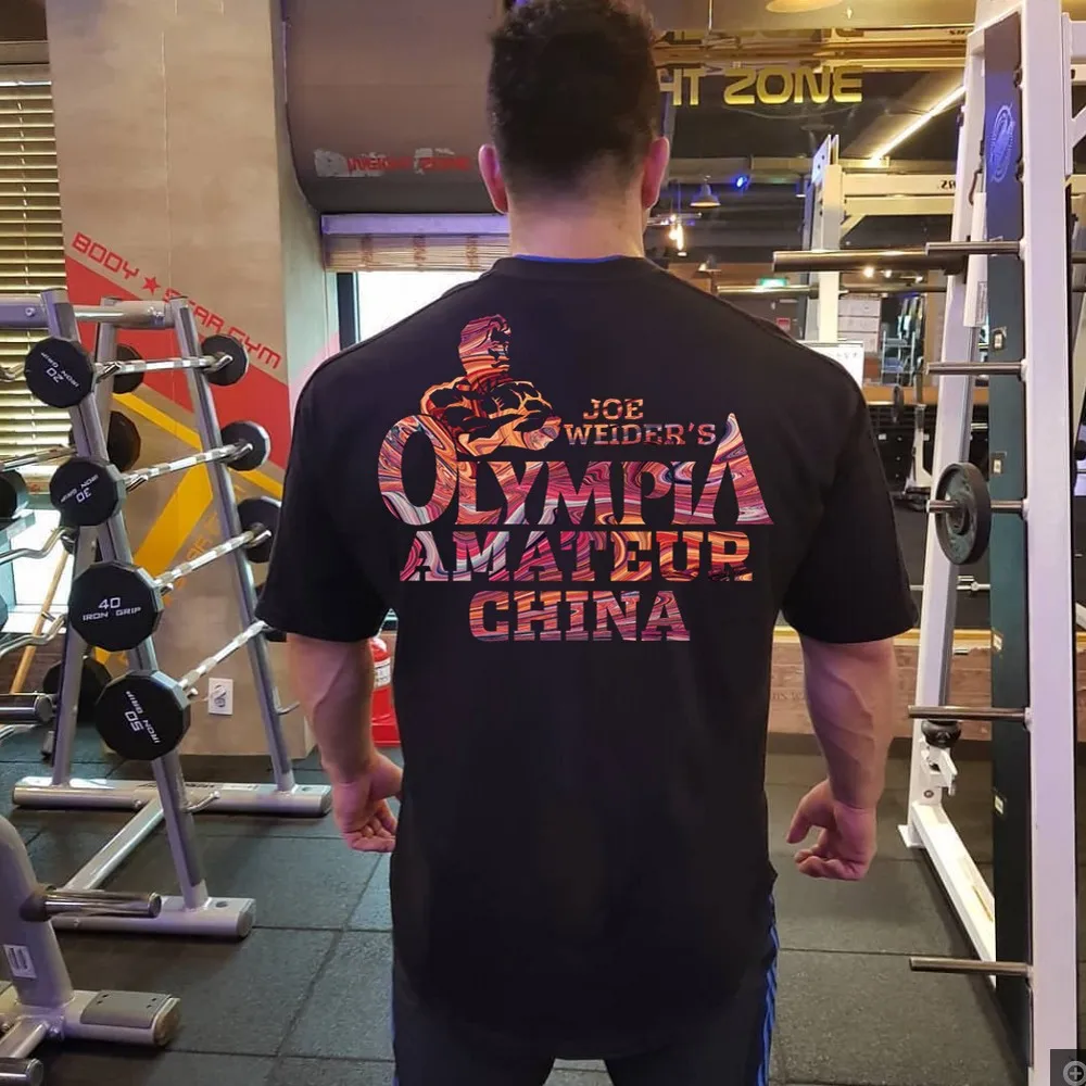 Футболка мужская хлопковая с принтом повседневная тренировочная коротким