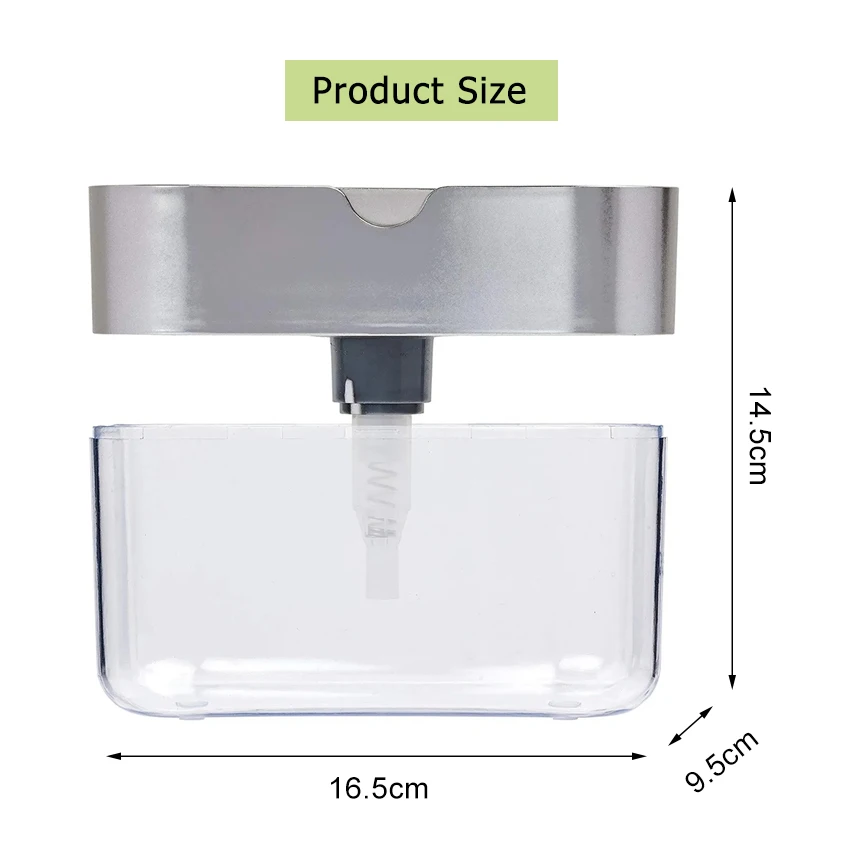 

MEMDOO Soap Sponge Racks Soap Dispensers Detergent Dispensers 2 in 1 Kitchen Dish Washers Manual Press Soap Pump 380ML