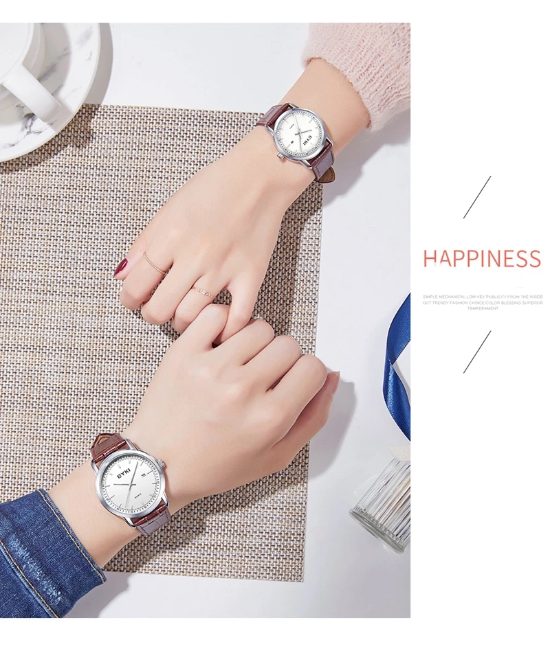 EYKI 1151 Luxury Quartz Watch Men Women Casual Wristwatch Lovers Watches Leather Watchband Clock Male  relogio masculi 2019 News