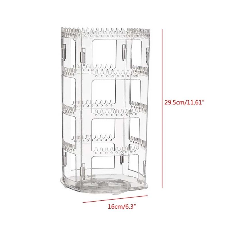 

360 Rotating Clear Earring Holder 4 Tiers Jewelry Organizer Classic Stand Rack Display with 168 Holes 168 Grooves