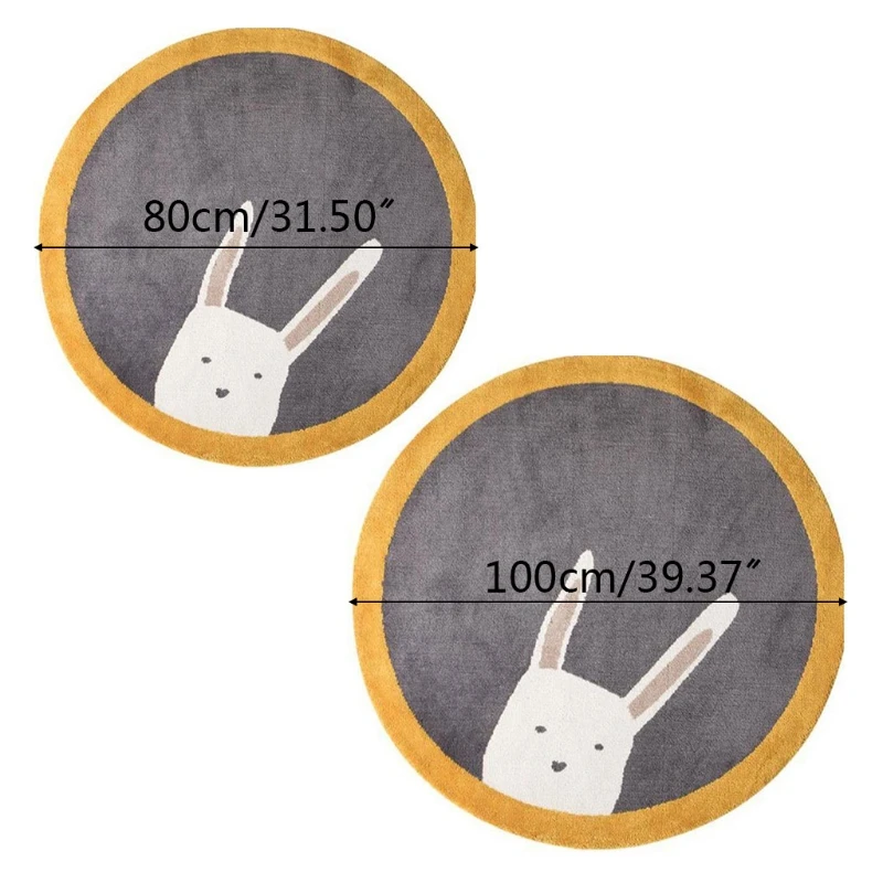 

Baby Play Mat Crawling Carpet Kids Room Floor Rug Round Cartoon Rabbit Printed Game Pad Playmat Children Bedroom Nursery K3NE