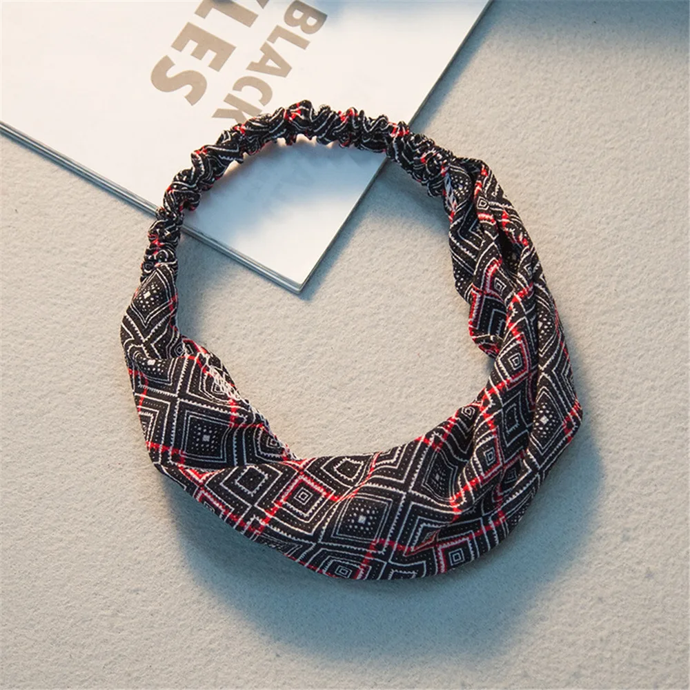 

Korea Classic Retro Striped Plaid Headband Wide-brimmed Elastic Hair Band Women Girls Elegant Joker Headwrap Hair Accessories