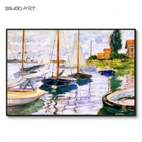 excellent artist hand painted high quality fishing boat oil painting on canvas famous art cloud monet fishing boat oil painting