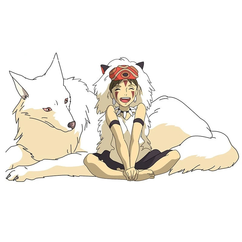 

Princess Mononoke Car Stickers Auto Air Conditioner Decal Funny Car Accessories Laptop Phone Guitar Yacht PVC Boat Decoration